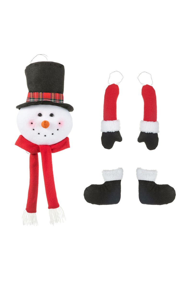 Glitzhome Christmas Fabric Santa & Snowman Jumbo Ornament Set, Alternate, color, 