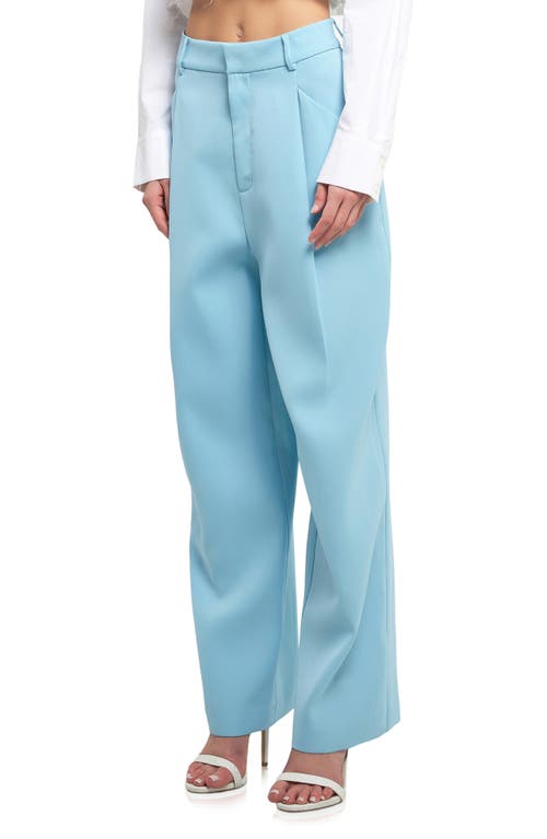 Endless Rose Classic Pleated Suit Trousers In Ocean Blue