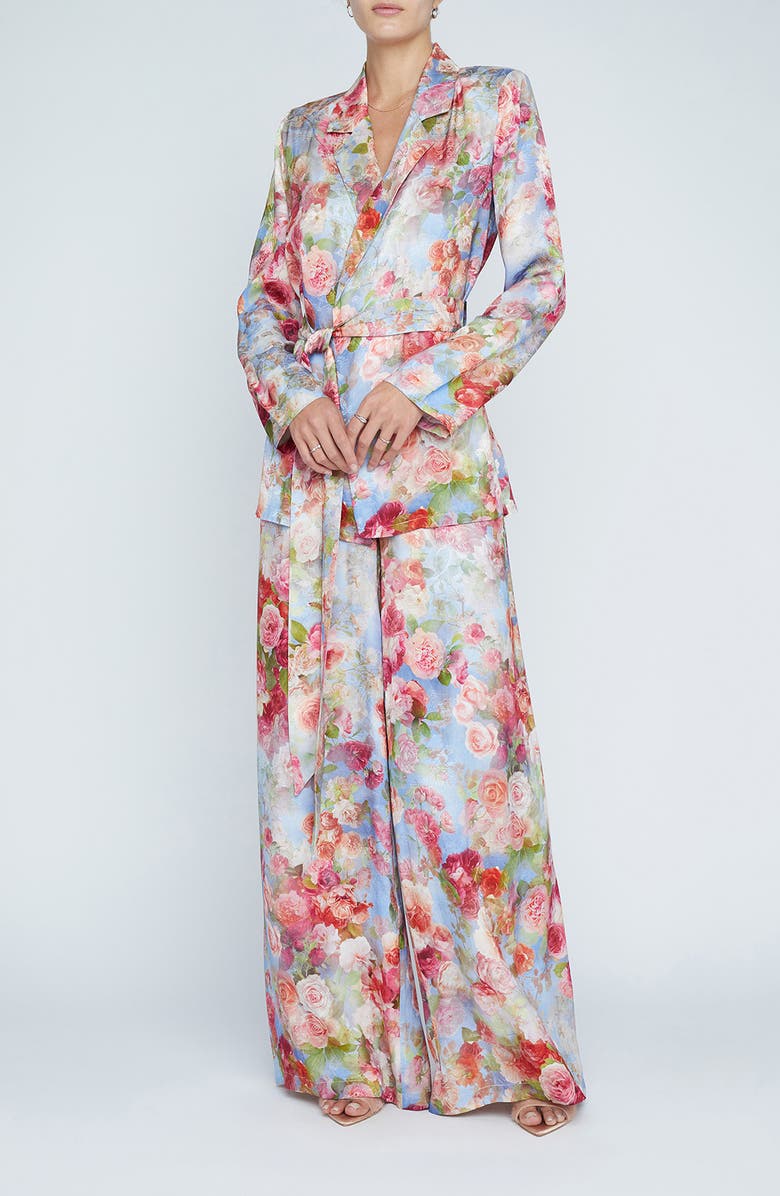 L'AGENCE Ciara Wrap Top, Alternate, color, Multi Soft Cloud Floral