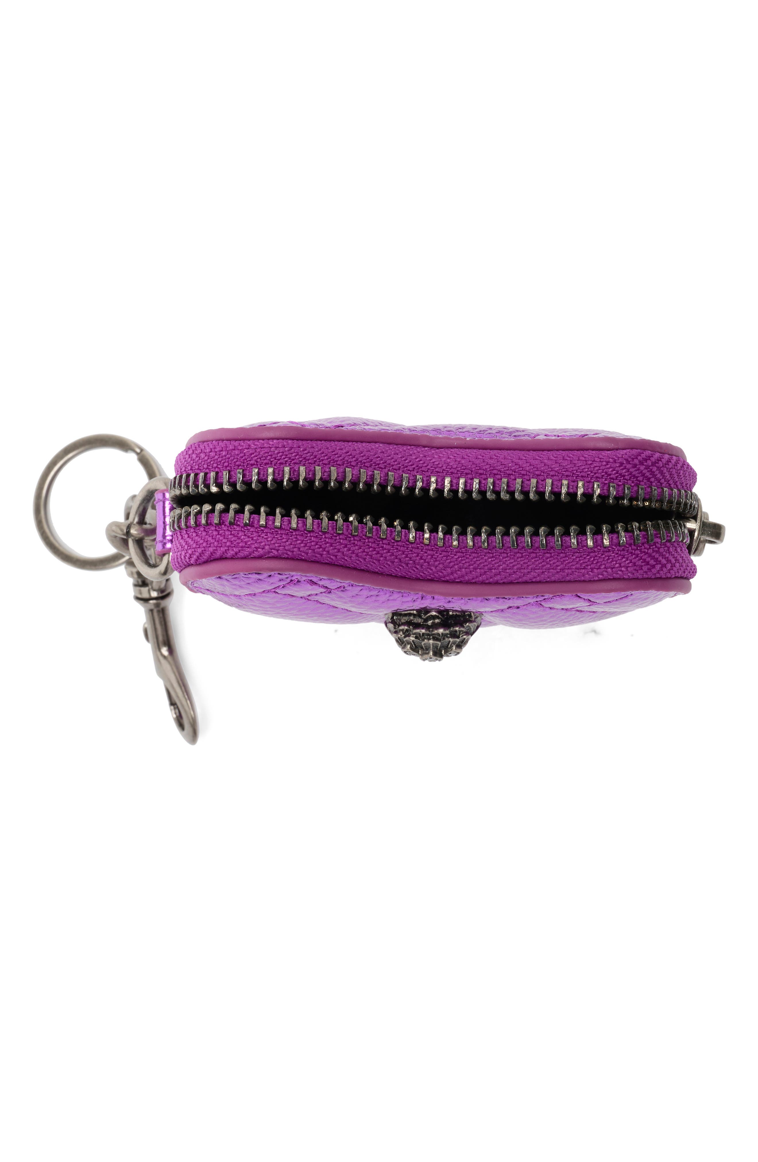 Kurt Geiger London Kensington Heart Charm Zip Pouch, Alternate, color, Purple