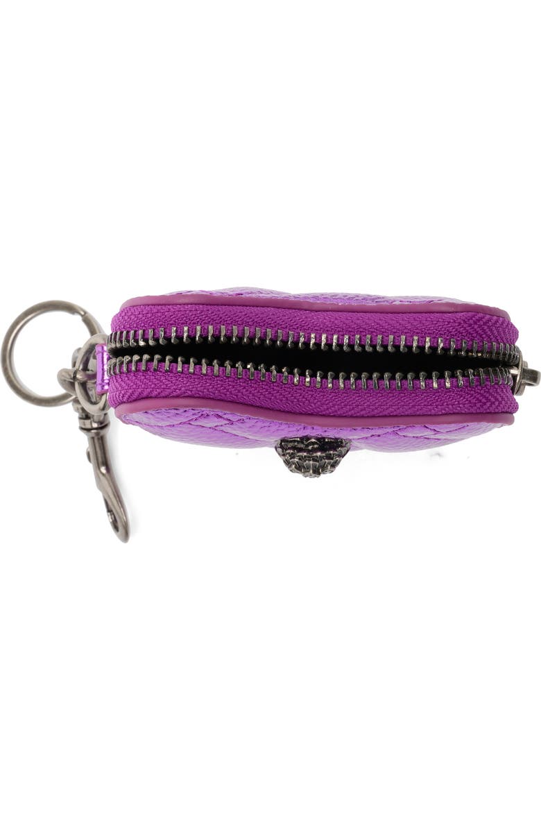 Kurt Geiger London Kensington Heart Charm Zip Pouch, Alternate, color, Purple