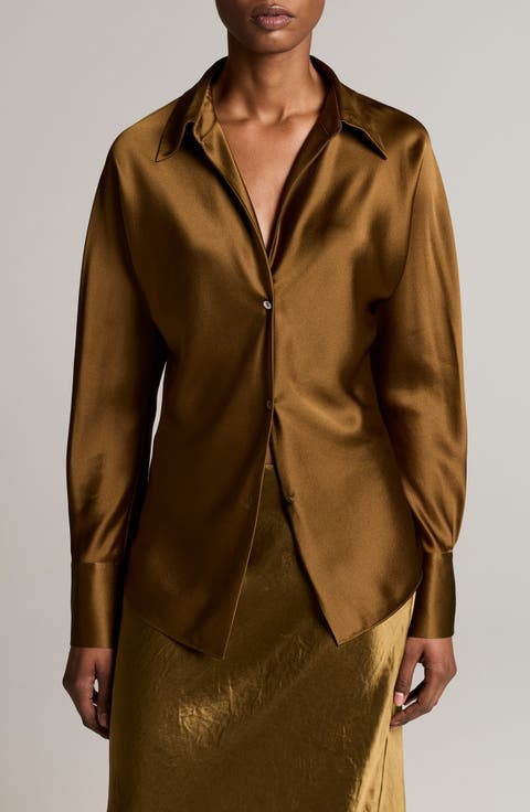 Silk Button-Up Shirt