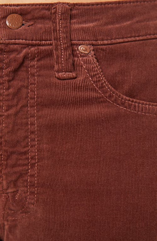Mother The Maven Mid Rise Ankle Wide Leg Corduroy Pants In Red