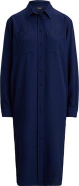 Lauren Ralph Lauren Long Sleeve Double Faced Georgette Shirtdress