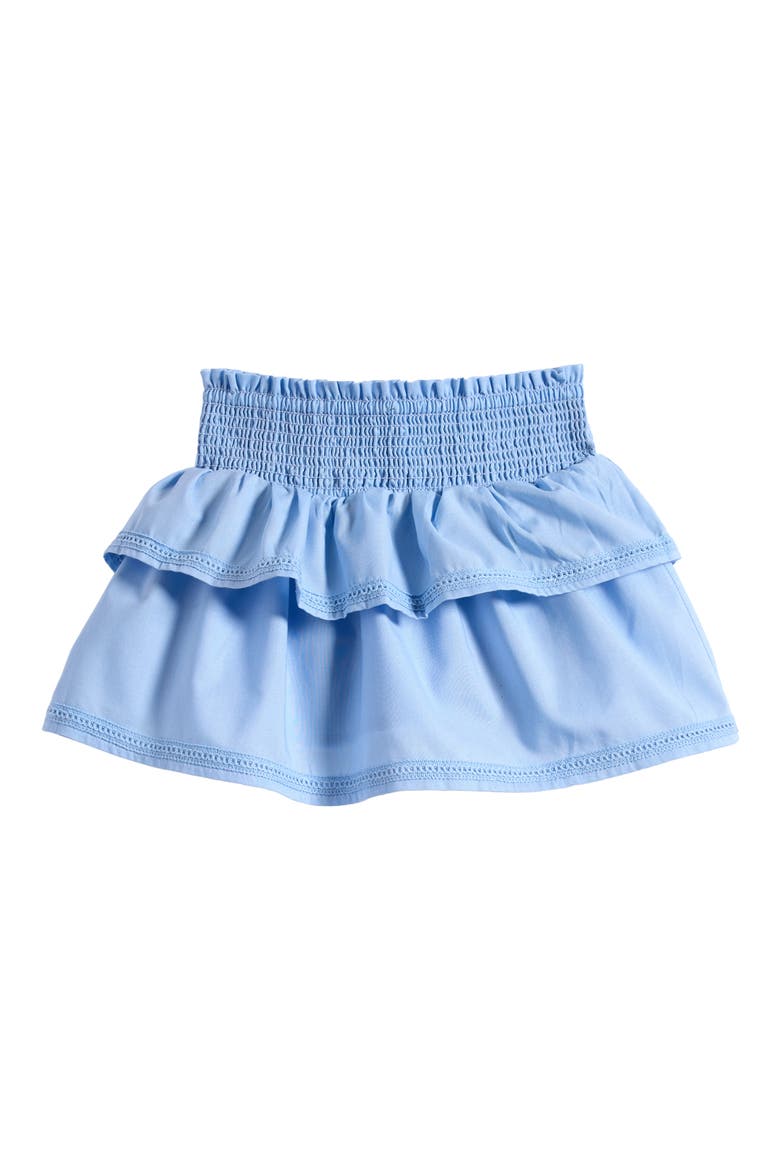 Smock Tiered Skirt, Main, color, BLUE FLAG
