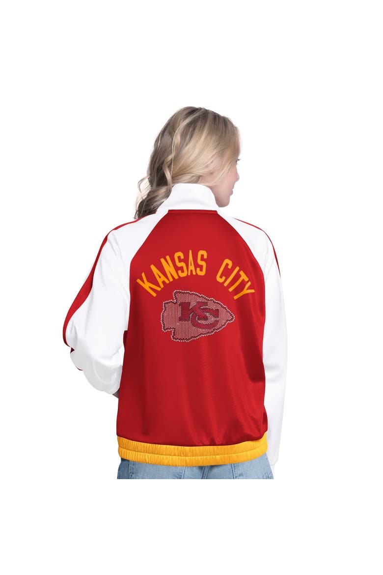 Women's G-III 4Her by Carl Banks White/Red Kansas City Chiefs Rally Rhinestone Full-Zip Track Jacket, Alternate, color, White
