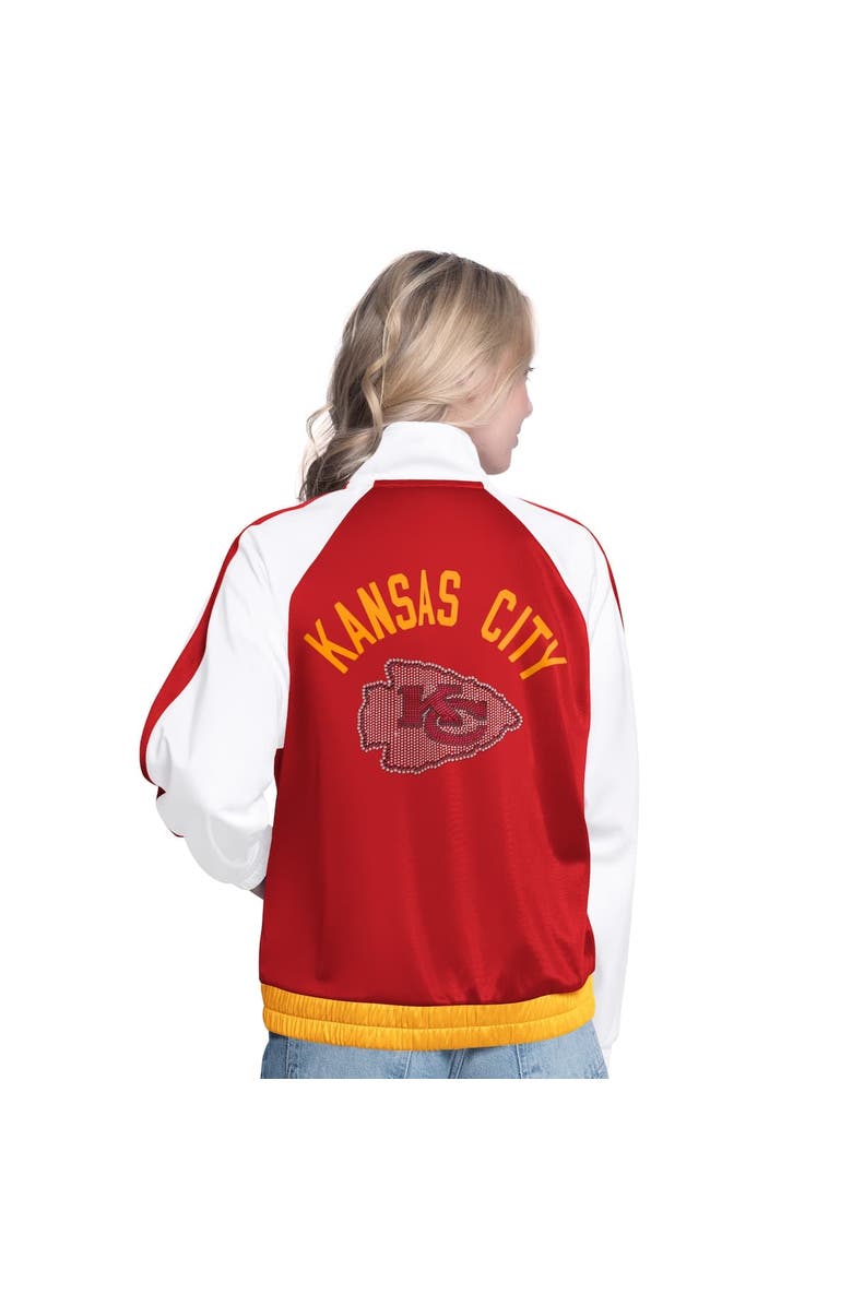 G-III 4HER BY CARL BANKS Women's G-III 4Her by Carl Banks White/Red Kansas City Chiefs Rally Rhinestone Full-Zip Track Jacket, Alternate, color, White