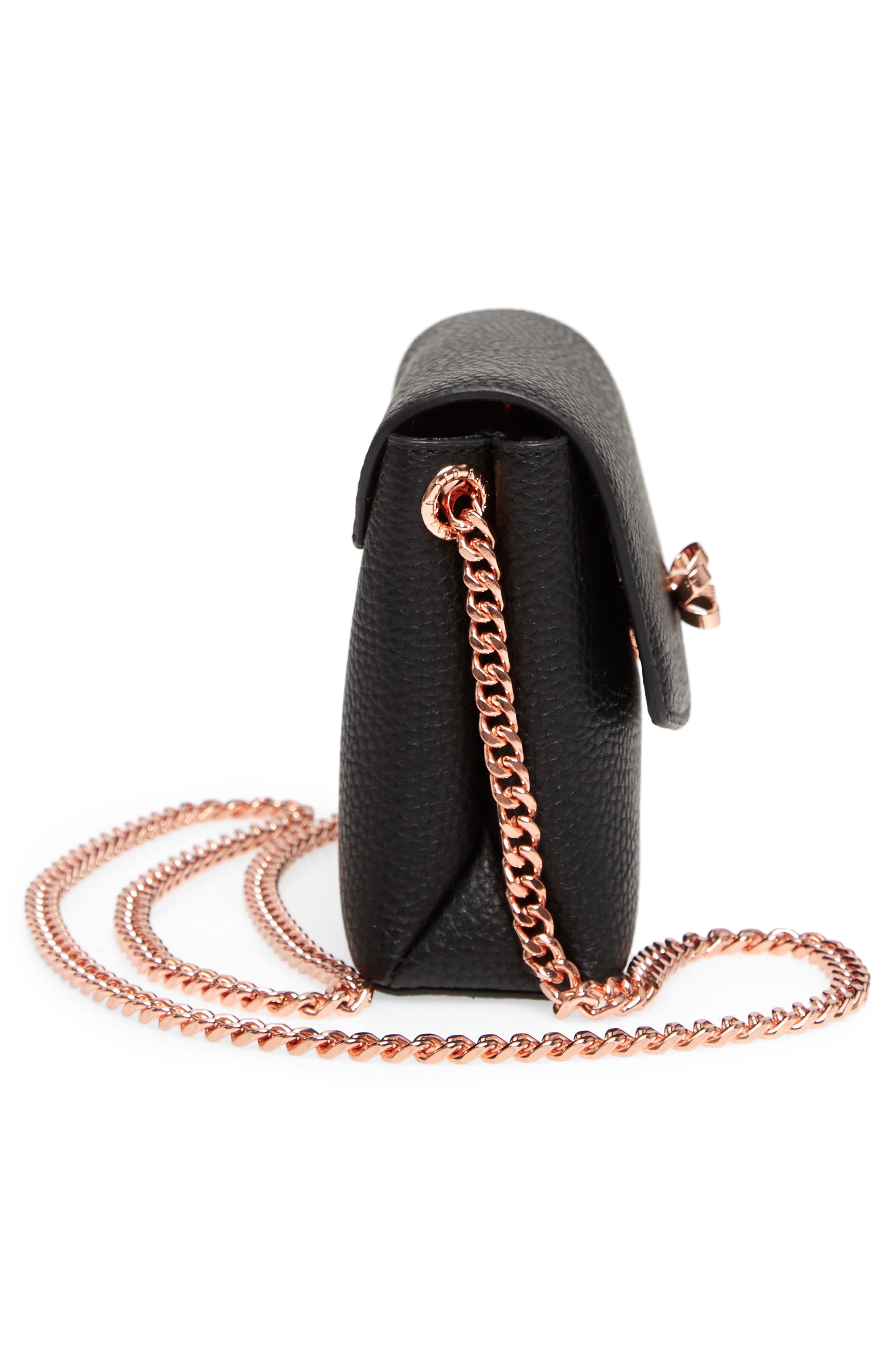 Ted Baker London Bow Leather Crossbody Bag, Alternate, color, 