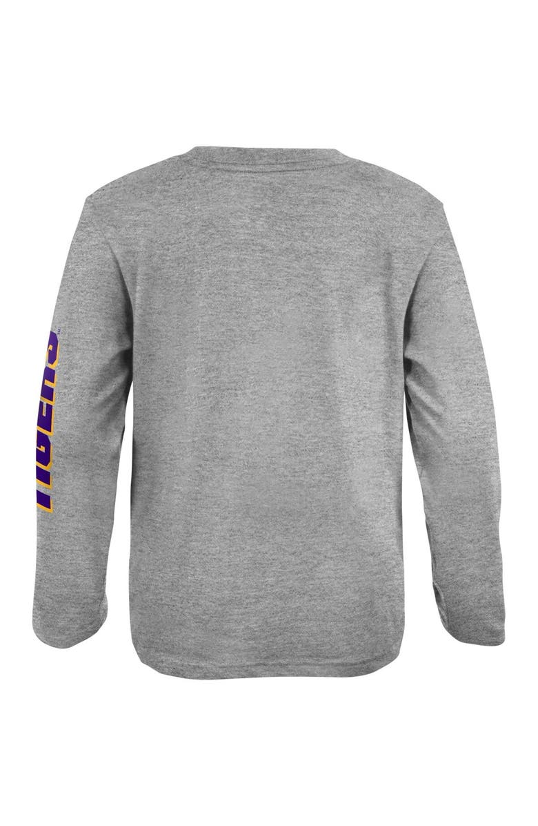 Outerstuff Youth Heather Gray LSU Tigers 2-Hit For My Team Long Sleeve T-Shirt, Alternate, color,
