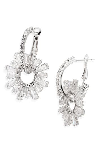 Tasha Cz Dangle Hoop Earrings In Metallic