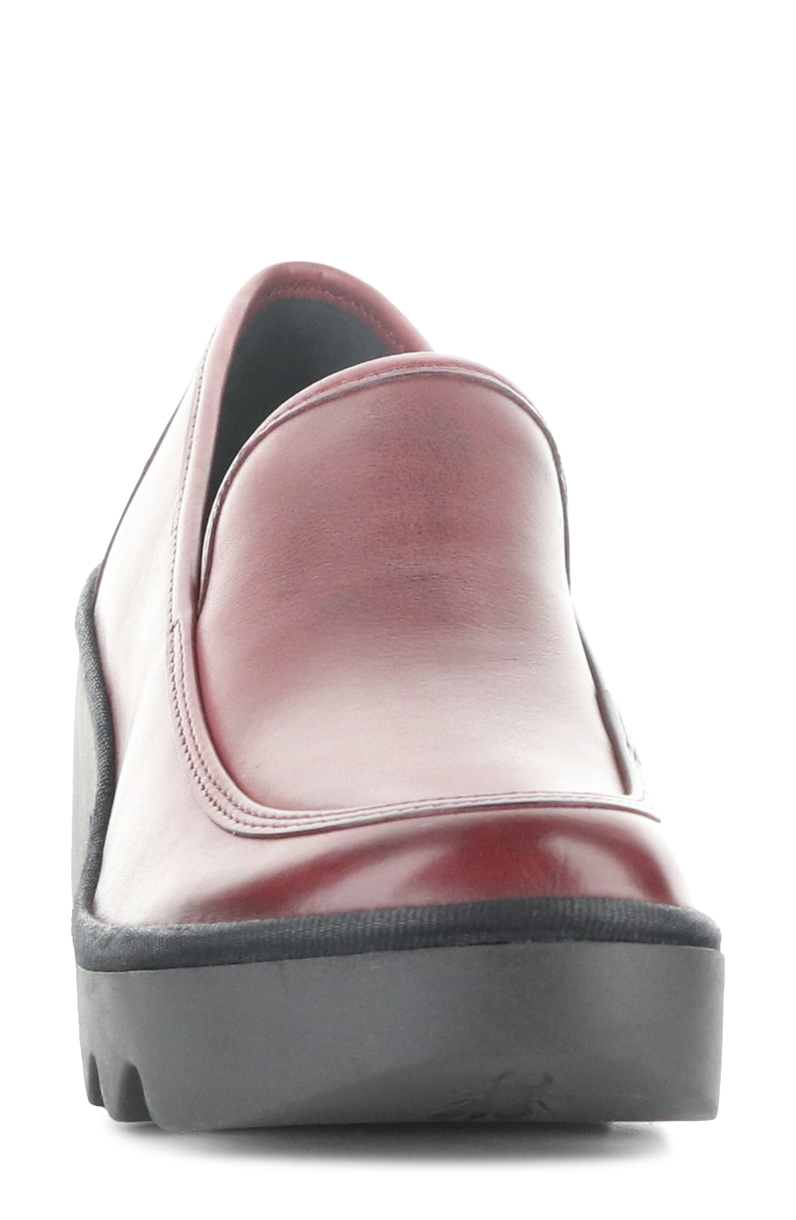 Block Heel Lug Loafer, Alternate, color, BURGUNDY BURN