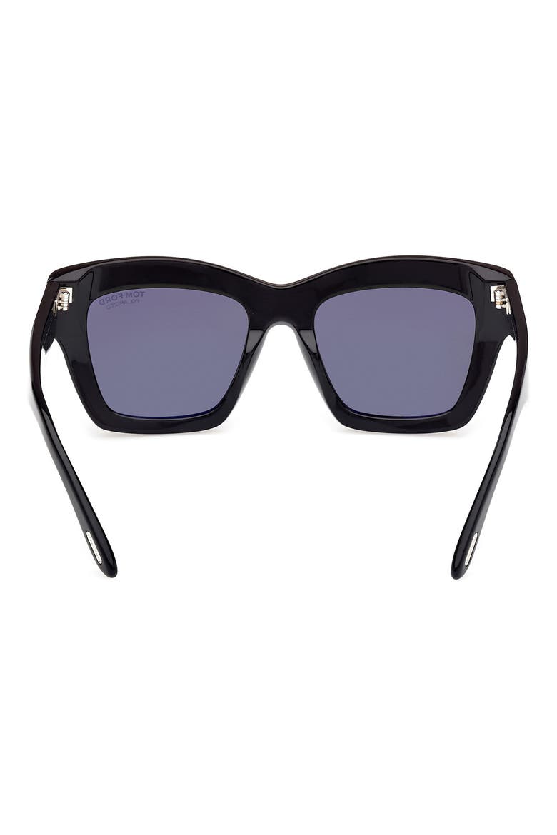 Luna 52mm Butterfly Sunglasses, Alternate, color, SHINY BLACK/ ECO/ LENSES
