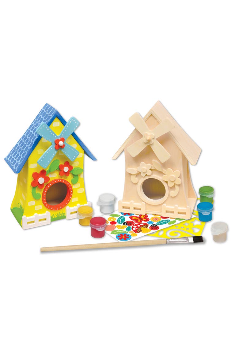 Works of Ahhh Craft Set - Windmill Birdhouse Classic Wood Paint Kit, Alternate, color, Multicolor
