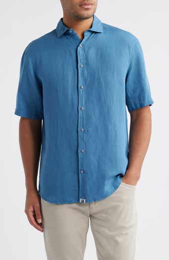 johnnie-O Gianna Hangin' Out Short Sleeve Linen & Lyocell Button-Up Shirt