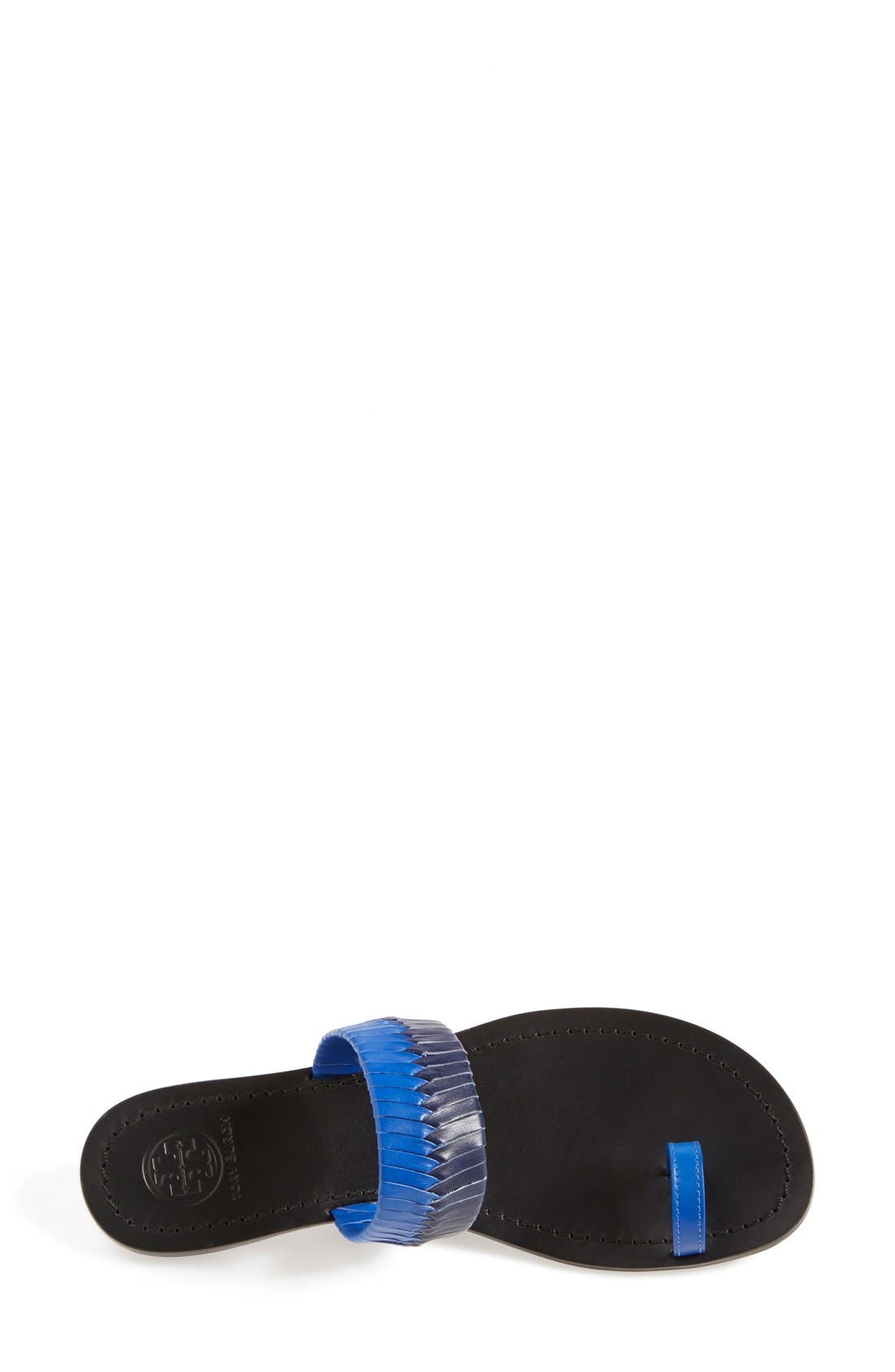 Tory Burch Two-Tone Woven Leather Sandal, Alternate, color, 