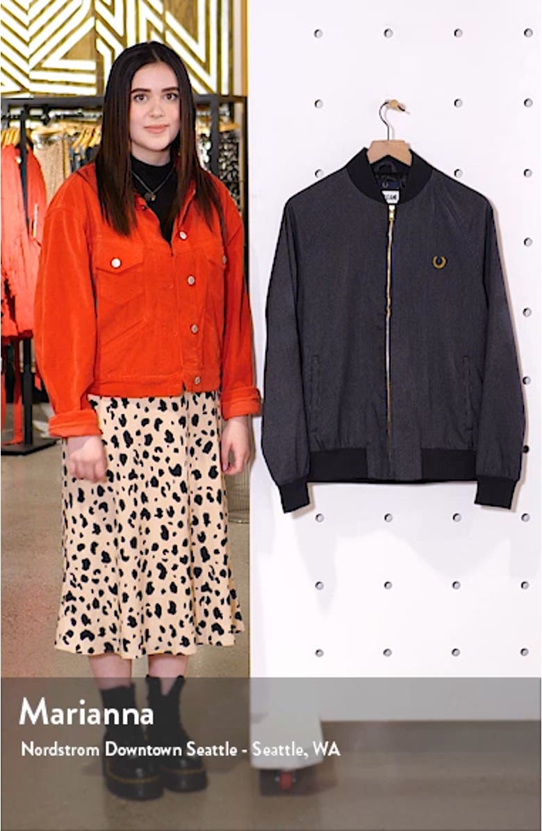 Slim Fit Houndstooth Bomber Jacket, sales video thumbnail