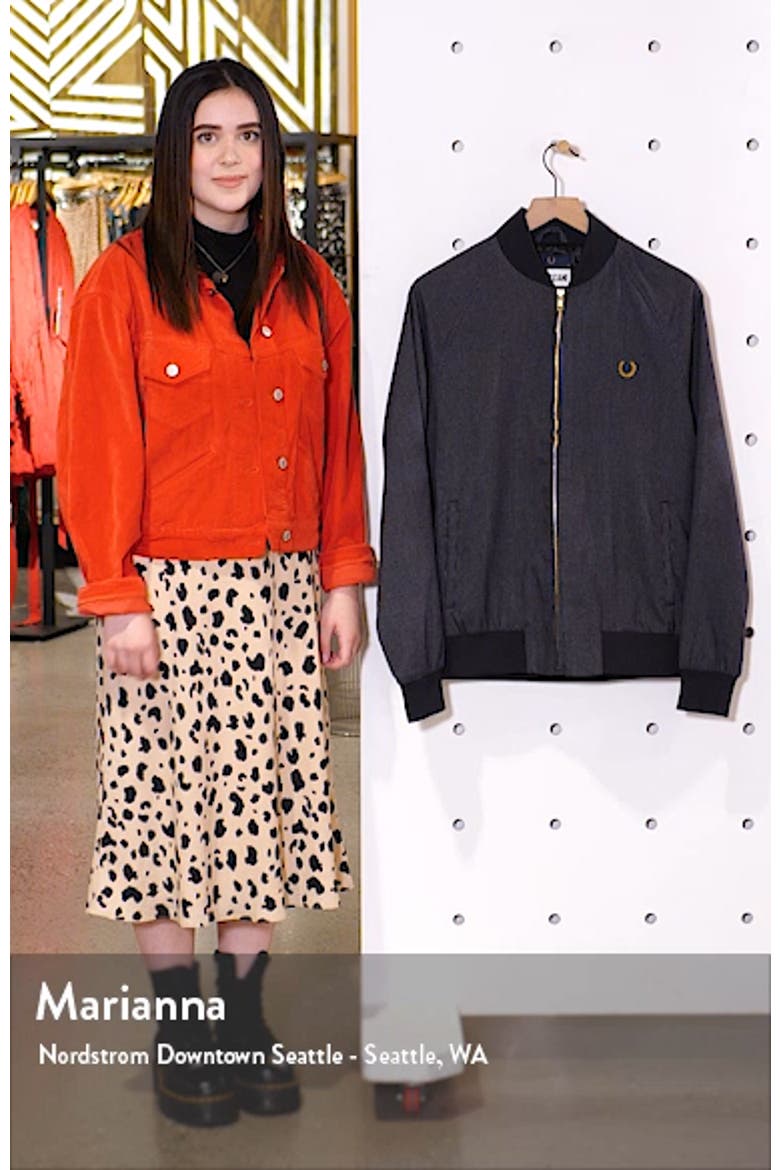 Slim Fit Houndstooth Bomber Jacket video