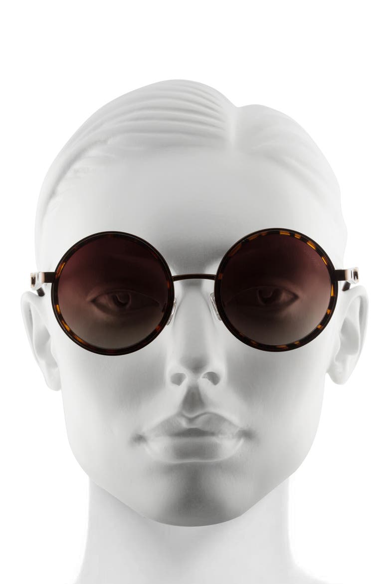 Essie 52mm Gradient Round Sunglasses, Alternate, color, TORTOISE