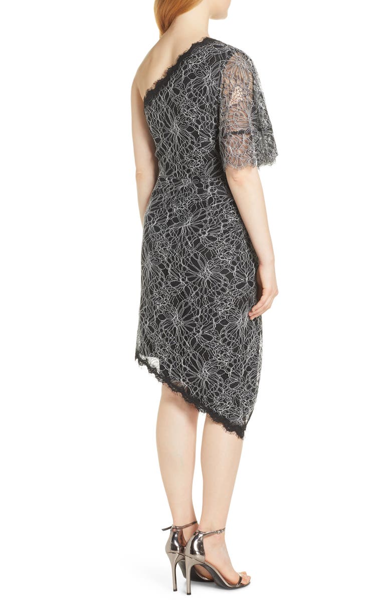 Harlyn One Shoulder Lace High/Low Cocktail Dress, Alternate, color,