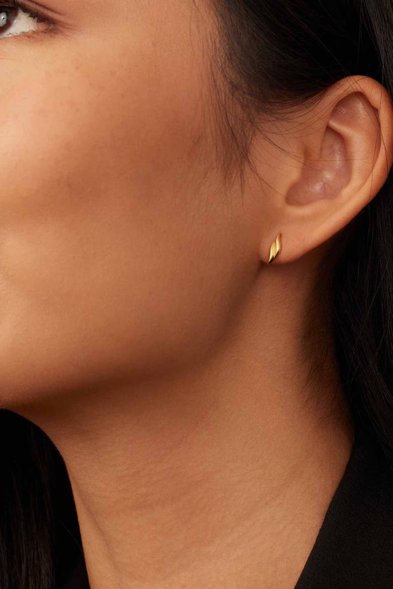 14K Gold Making Waves Studs, Alternate, color, Yellow Gold