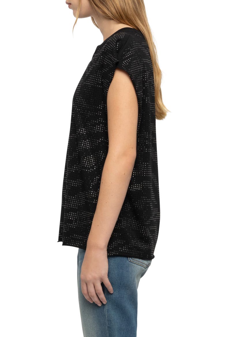 Strass Cloe Cotton Top, Alternate, color, BLACK