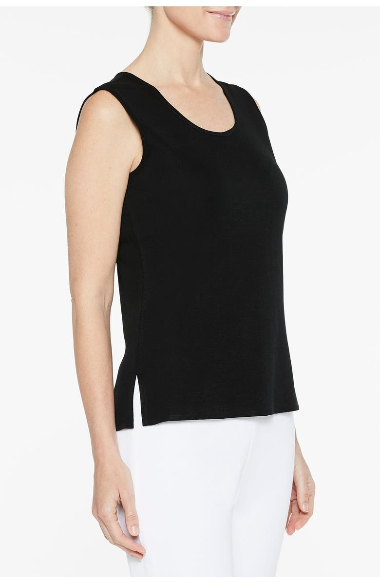 Ming Wang Mid-Length Scoop Neck Knit Tank, Alternate, color, Black