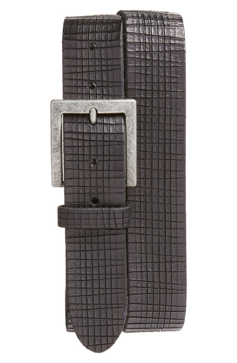 John Varvatos Star USA Leather Belt, Main, color, 