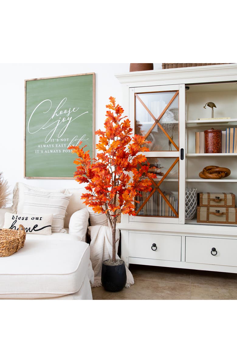 NEARLY NATURAL 5FT Autumn Oak Artificial Tree, Alternate, color, Orange