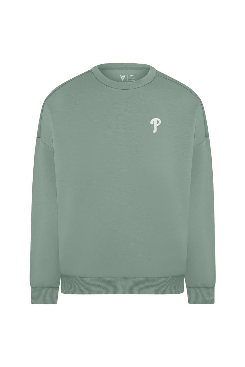 Women's Levelwear Sage Green Philadelphia Phillies Luxe Signature Tri-Blend Pullover Sweatshirt, Alternate, color, Sage Green