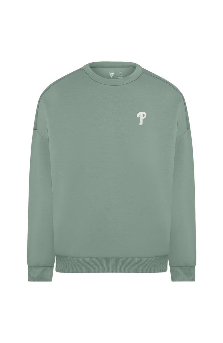 LEVELWEAR Women's Levelwear Sage Green Philadelphia Phillies Luxe Signature Tri-Blend Pullover Sweatshirt, Alternate, color, Sage Green