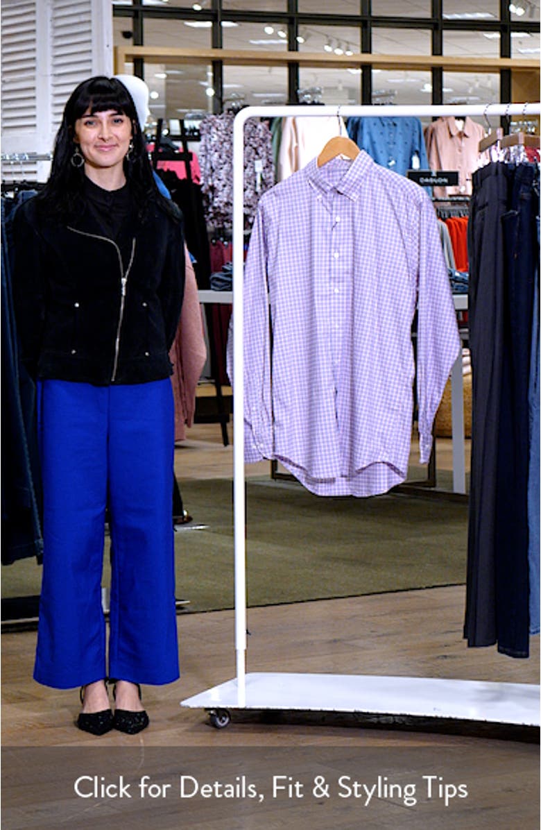 Felix Crown Lite Gingham Check Performance Twill Button-Down Shirt, sales video thumbnail