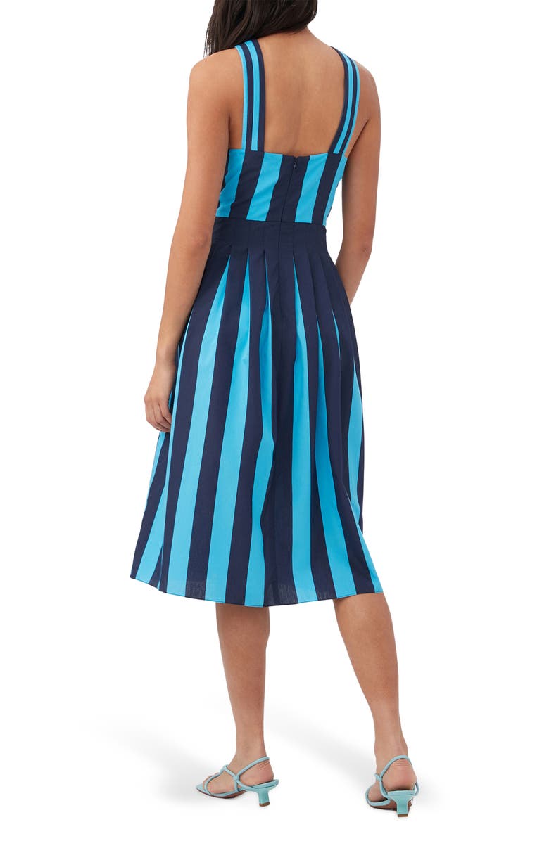Trina Turk Latitude Halter Neck Midi Dress, Alternate, color, Below Deck Blue/ Indigo