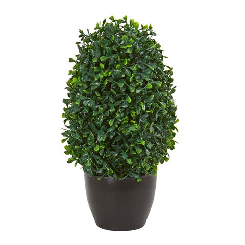 13-in Boxwood Topiary Artificial Plant UV Resistant (Indoor/Outdoor)