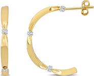 Julianna B. Diamond Semi Hoop Earrings 14k Gold