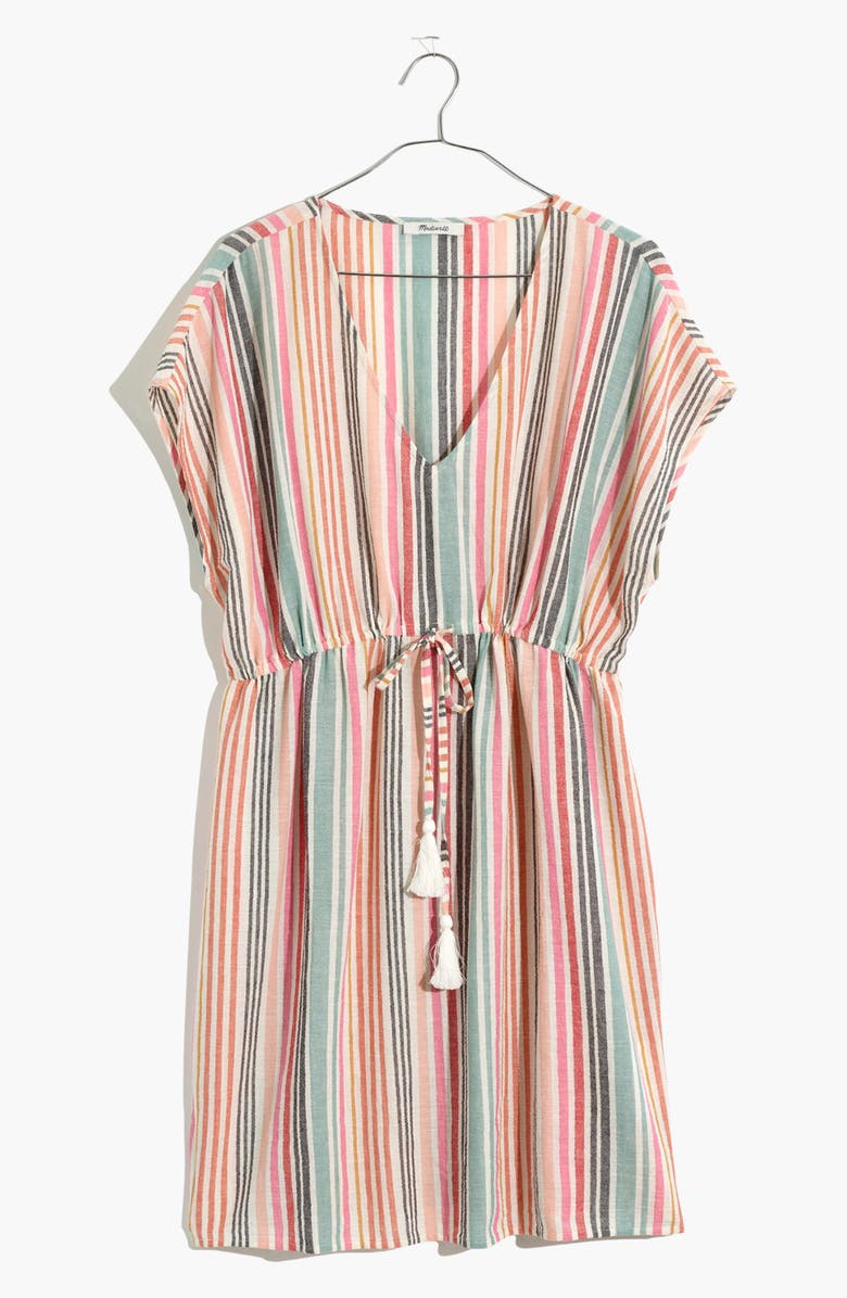 Madewell Drawstring Cover-Up Tunic Dress, Alternate, color,
