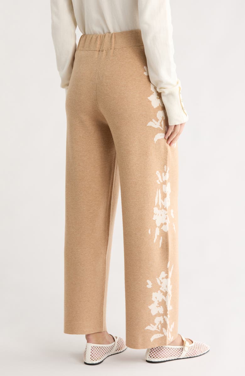 Joseph A Floral Wide Leg Pants, Alternate, color, Placed Floral Camel