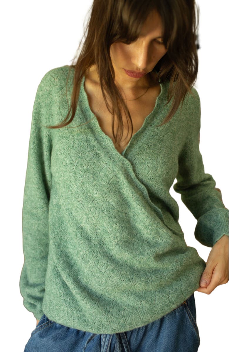 HATCH The Cozy Pointelle Snuggle Sweater, Alternate, color, Matcha