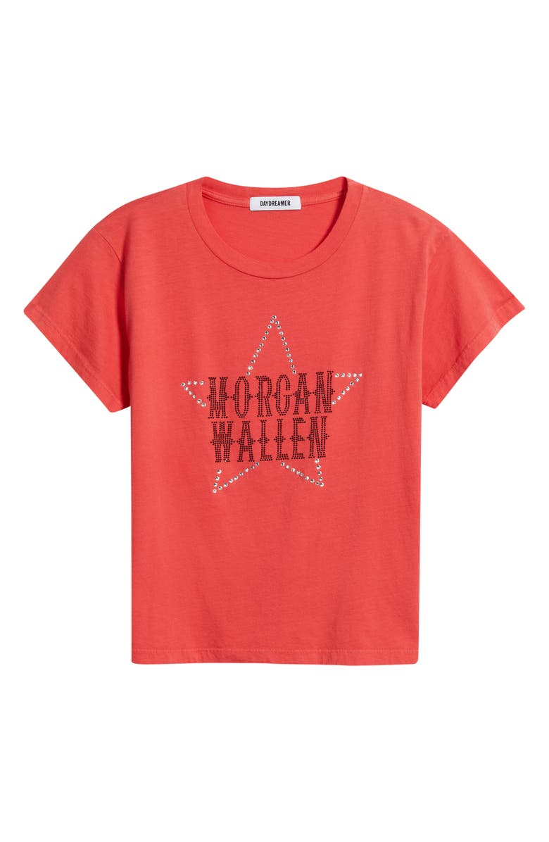 Daydreamer Morgan Wallen Rhinestone Star Graphic T-Shirt, Alternate, color, Deep Sea Coral