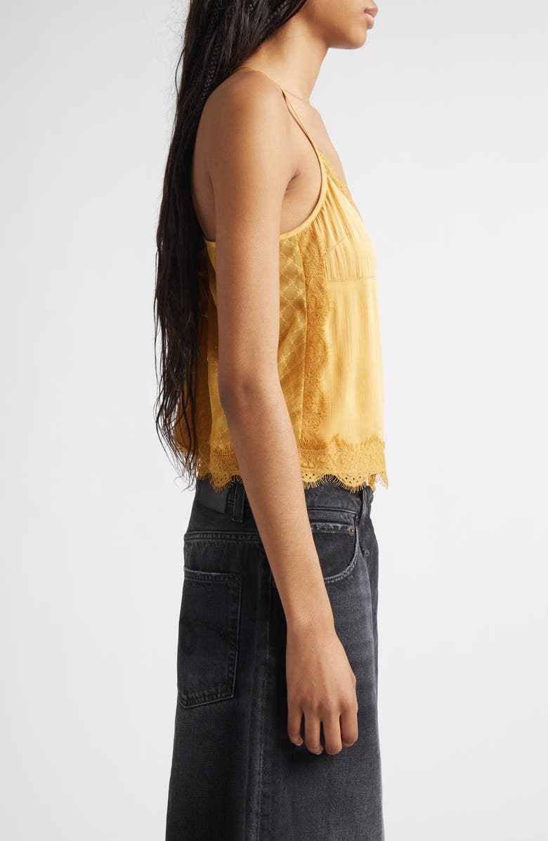 R13 Lace Trim Camisole, Alternate, color, Yellow