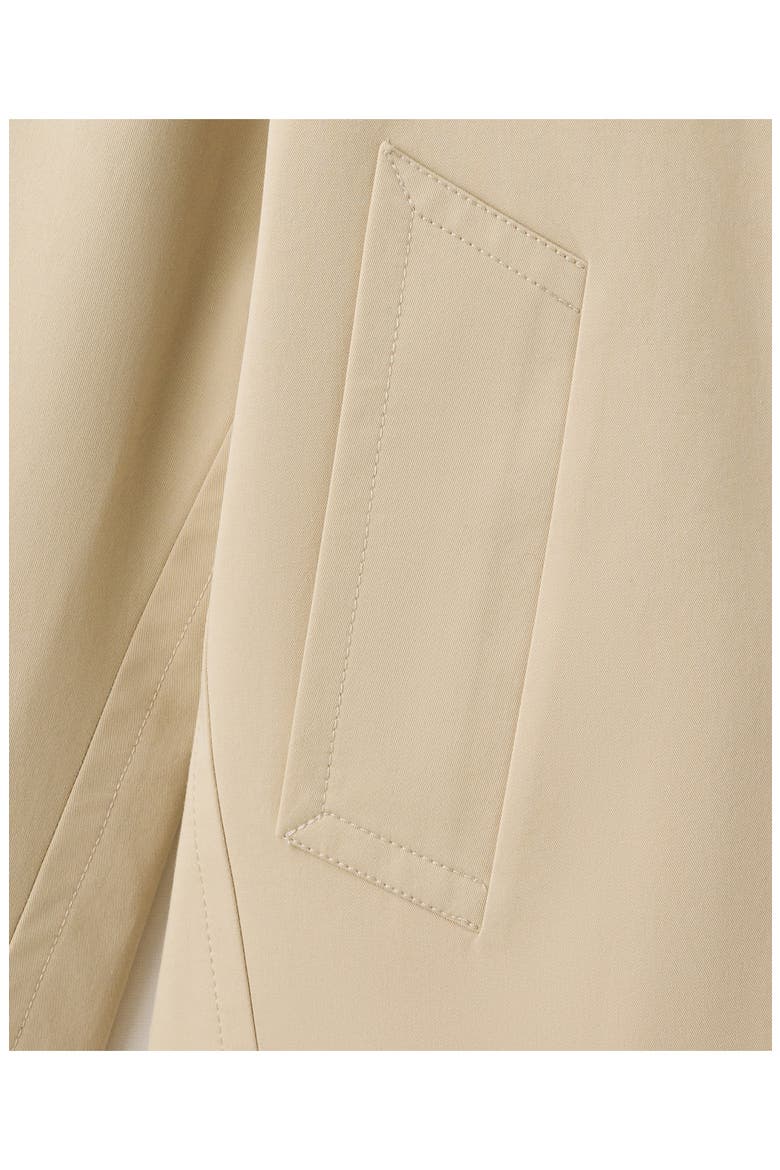 Waxed Short Trench Coat, Alternate, color, BEIGE