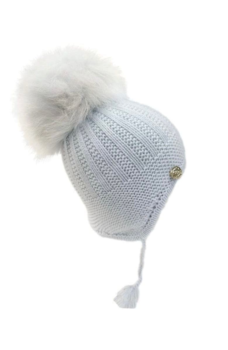 Petite Maison Kids London Baby Blue Cashmere Faux Fur Aviator Hat, Main, color, Baby Blue