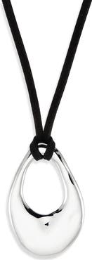 NORDSTROM RACK Organic Drop Pendant Faux Suede Cord Necklace