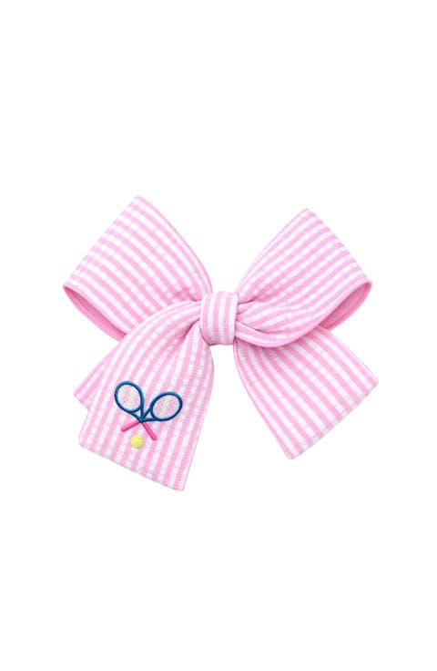 Tennis Rackets Seersucker Hair Bow (Toddler, Little Kid)