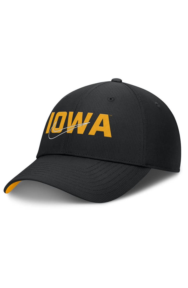 Nike Men's Nike Black Iowa Hawkeyes Club Prep Performance Adjustable Hat, Main, color, Black