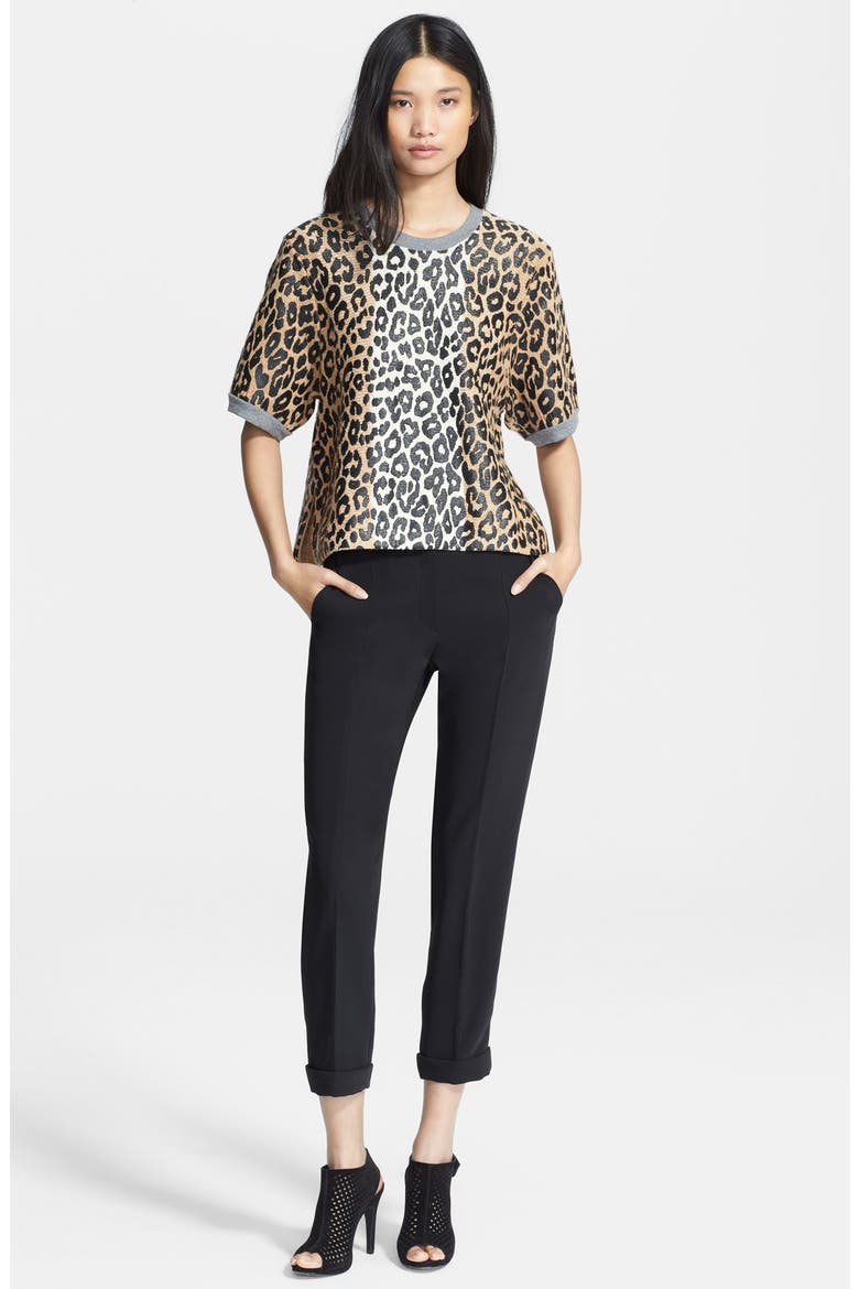 Leopard Boxy Tee, Main, color, CARMEL/IVORY