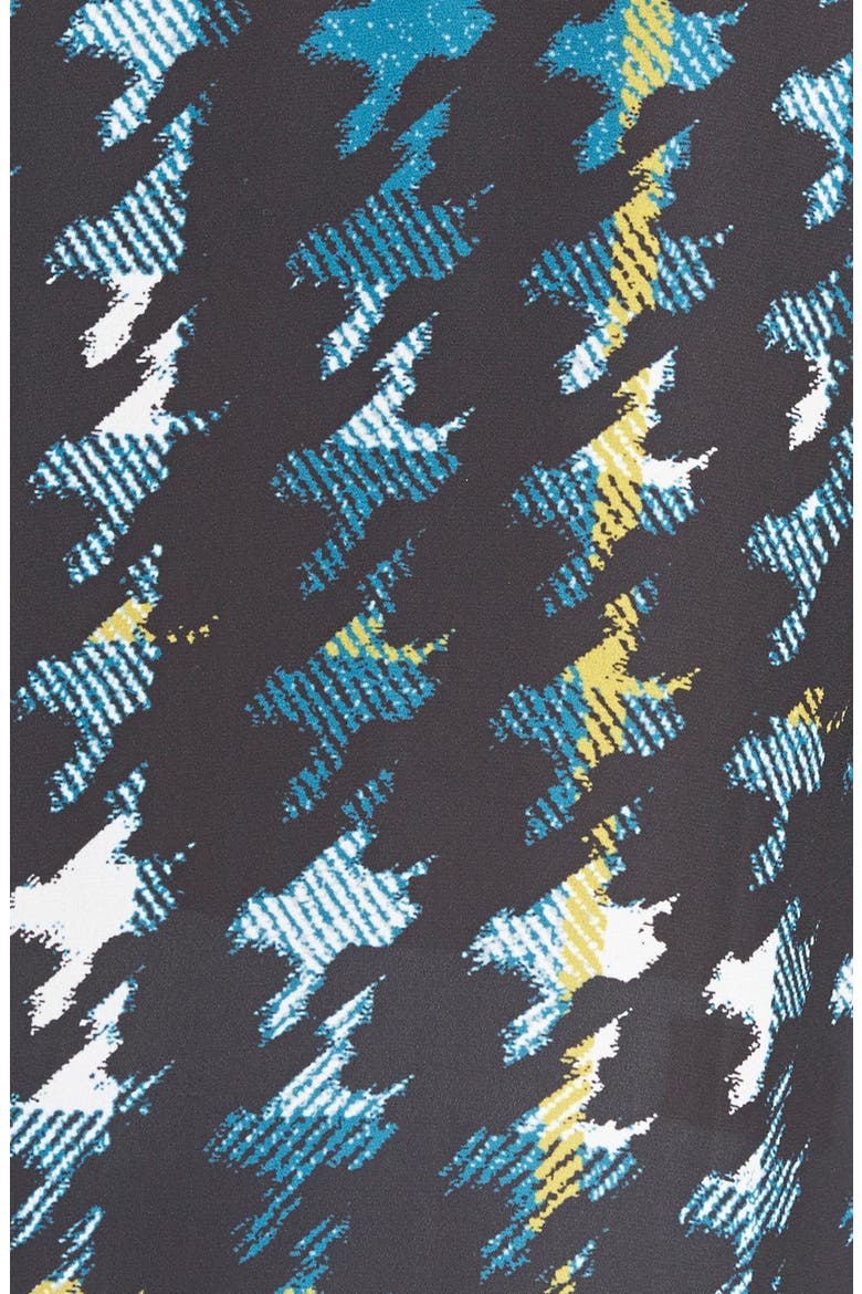 Pocket Front Print Blouse, Alternate, color, TEAL- YELLOW FRESCO PLAID