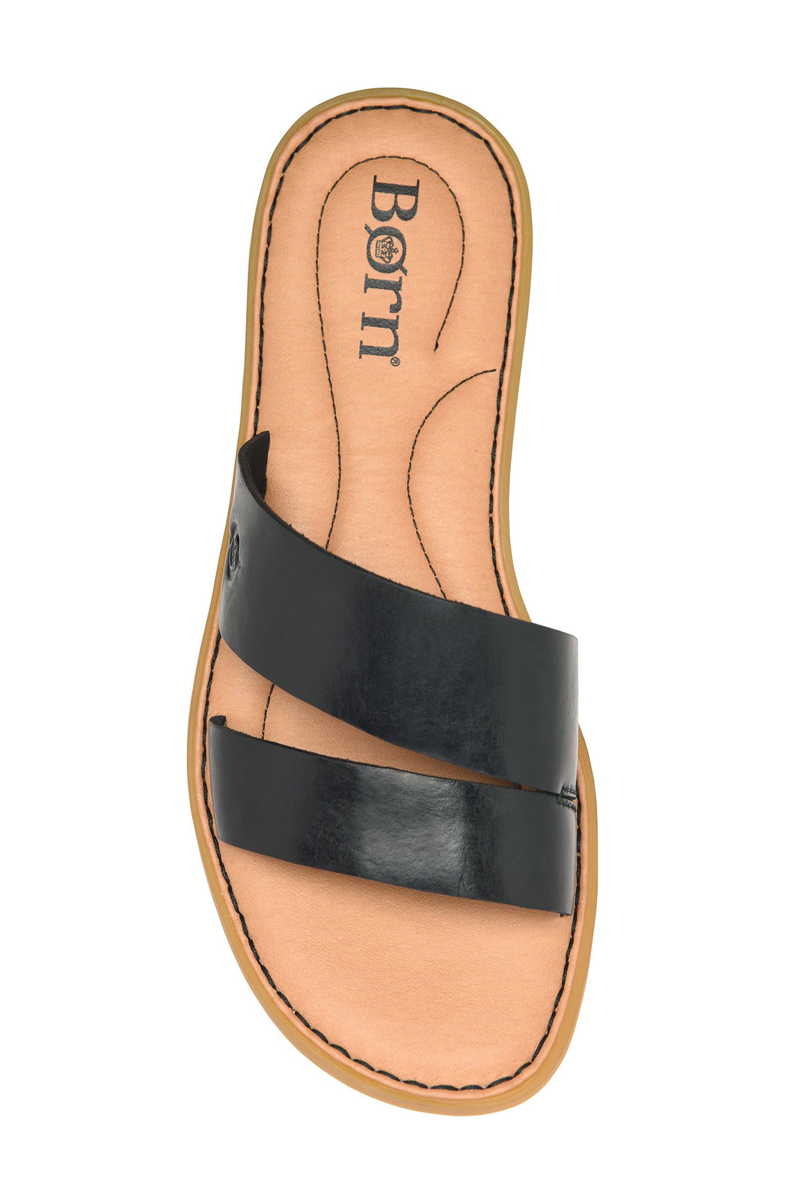 Børn Mahal Slide Sandal, Alternate, color, Black Leather
