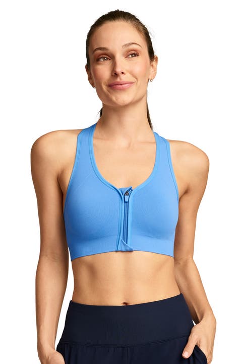 Women's Seamfree Mid Impact Zip Front Sports Bra