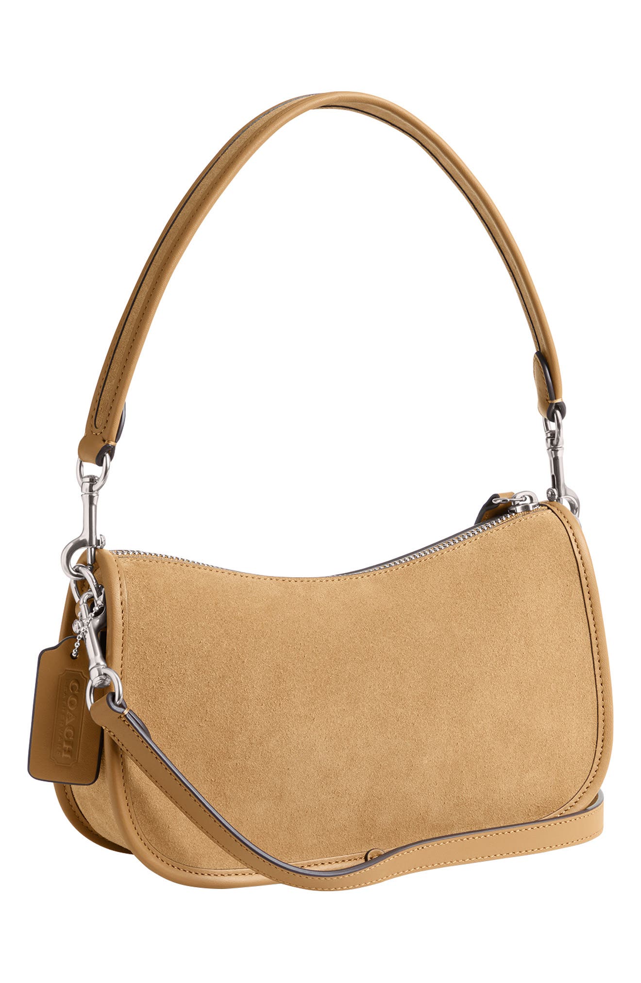 COACH Swinger Mixed Leather Shoulder Bag, Alternate, color, 