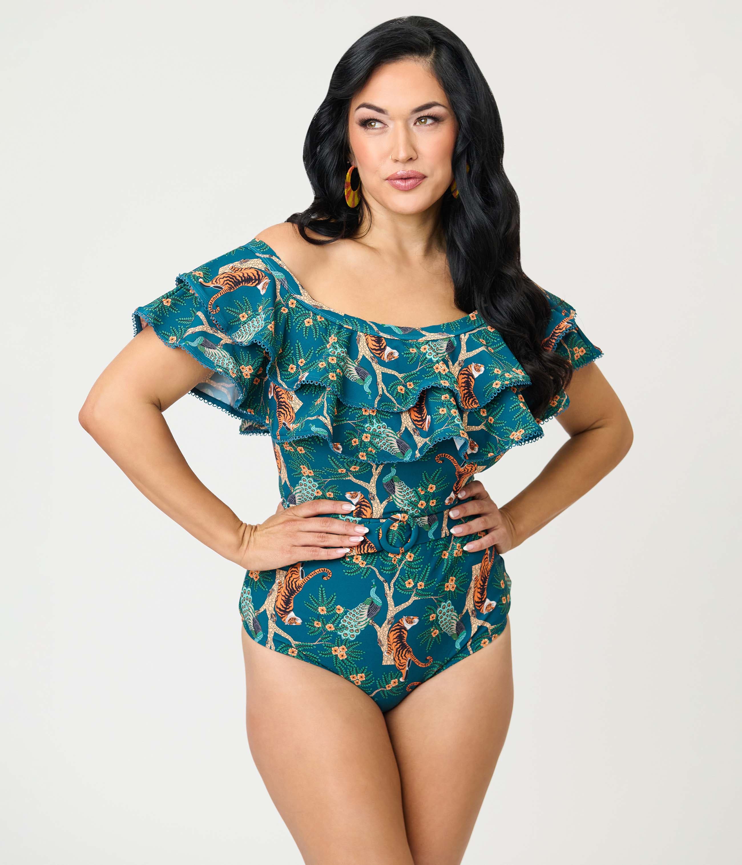 selected Teal Tiger Print